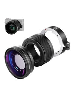 اشتري NEEWER Wide Angle Lens Compatible with Canon G7X Mark III Camera, 2 in 1 18mm HD Wide Angle & 10x Macro Additional Lens with Extension Tube, Bayonet Mount Lens Adapter, Cleaning Cloth في الامارات