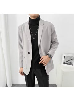 اشتري Casual Korean Mens Blazer New JacketLight gray (high quality) Light gray (high quality) في السعودية