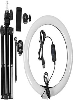 Buy LED Ring Light 10 Inch Selfie Ring Light with Tripod Stand Mobile Phone Holder for Makeup Video Studio with Bluetooth Remote Control (Built-in Battery) in Egypt