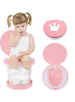 Buy Portable Toilet for Kids Foldable Travel Potty for Children Folding Toddler Potty Chair Emergency Potty for Camping,Car,Travel,Outdoor,Toddler Training Toilet Seat with Storage Bag (Plus Pink Potty) in Saudi Arabia