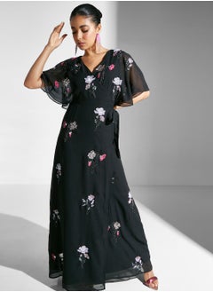 Buy Floral Printed Wrap Detail in UAE