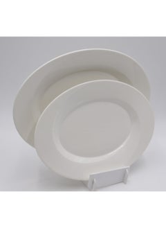 Buy White ceramic - 10" Oval plate in UAE