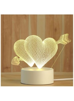 Buy Heart and Arrow 3D LED Lamp White in UAE