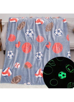 Buy Kids Glow in The Dark Blanket Soft Throw All Seasons for Couch Sofa Bed 150 x 120cm in UAE