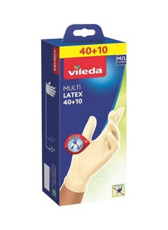 Buy Multi Latex Disposable Gloves Medium/Large 50-Pieces in UAE