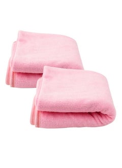 اشتري Pack of 2 Bath Towels for Newborn Babies Super Soft Double Sided 2 in 1 Baby Hooded Bathing Towels for Infants Toddlers (Pink) في الامارات