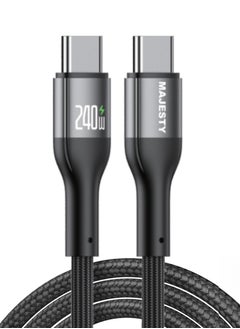 اشتري USB-C to USB-C Cable - 1.80 Meter, 240W, PD 3.1, Braided - by Majesty في السعودية