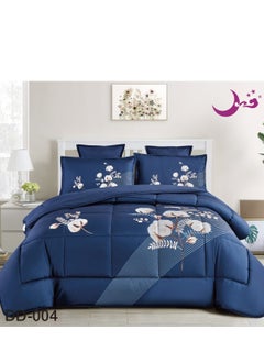 Buy Comforter set a Royal Soft and Comfortable Bedspread, 6 pieces, two Sheets Two Sides, One Floral Face and one Plain face. in Saudi Arabia