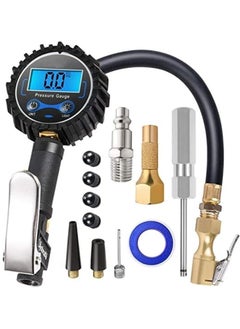 Buy Tyre Inflator Digital Tire Inflator with Tire Pressure Gauge 250 PSI Air Chuck and Compressor Accessories Heavy Duty with Rubber Hose and Quick Connect Coupler for Car Truck Motorcycle in Saudi Arabia