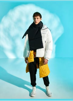 اشتري Oversized Puffer Coat Hooded Pocket Detailed في الامارات