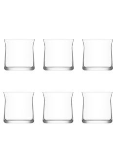 Buy 6-Piece drinking glass set clear 360ML in Saudi Arabia