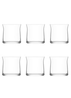 Buy 6-Piece drinking glass set clear 360ML in Saudi Arabia