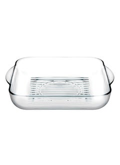 اشتري Borcam Grill Square Glass Baking Tray, 3250 Ml Capacity, 60 Mm Height, 317,5X282,5 Mm Diameter - Clear في الامارات