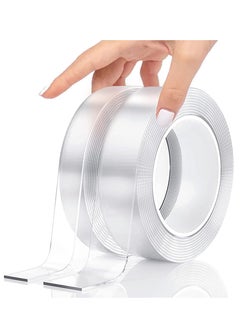 Buy 2 rolls of 20 foot total double-sided tape Heavy duty (0.79 inch and 1.20 inch wide) removable and reusable multipurpose clear wall mounted tape for home decor office outdoor, 240 inches in Saudi Arabia