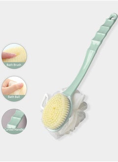 Buy Body Brushes with Bristles and Loofah Bath Brush for Skin Exfoliating Bath, Massage Bristles Suitable for Wet or Dry, with Long Handle Back Scrubber for Shower for Men and Women in Saudi Arabia