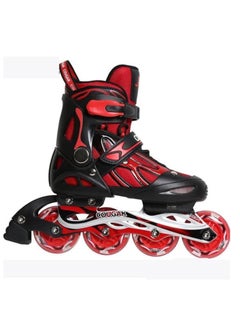 Buy Cougar Comfortable Adjustable LED Front Wheel Roller Skates,Model:701-qs/Outdoor Indoor Inline Skates for Beginners Kids Teens (Meduim: 34_37 Red) in Egypt