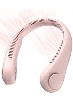 Buy JISULIFE Portable Neck Fan Hands Free Bladeless Fan with 4000 mAh Battery Operated Wearable Personal Fan Leafless Rechargeable Headphone Design with 3 Speeds Fan, Pink in UAE