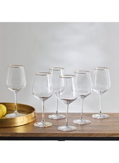 اشتري Royal 6-Piece Crystal Stemware Glass Set with Rim 500 ml في الامارات