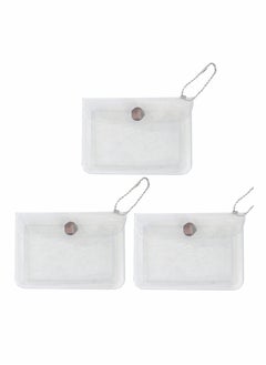 اشتري 3 Pcs Transparent Card Holder Keychain Wallet Small Coin Purse Mini Change Pouch Waterproof Card Case for Women Girls, Clear, Waterproof Transparent Pouch 11.5 x 8 cm في الامارات