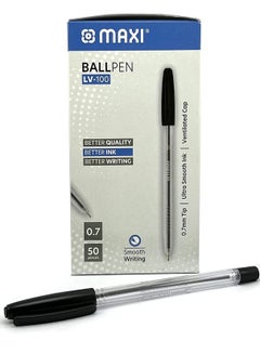 اشتري 50-Piece Ball Pen 0.7mm Tip Black Ink في الامارات