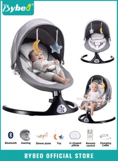 Buy Baby Swing for Infant with a Dining Table, Portable Babies Rocker Chair, Electric Bouncer for Infants Boys Girls, 3 Seat Positions 5 Speeds, Bluetooth Music, 5 Point Harness Belt and Remote Control in UAE