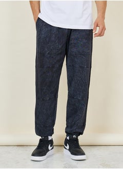 Buy Textured Acid Wash Panel Relaxed Jogger in Saudi Arabia