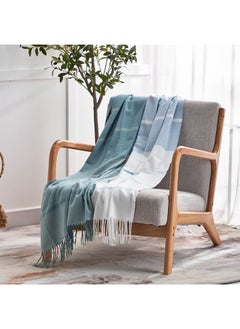 Buy Bristol Eka Striped Woven Throw with Fringe 170 x 130 cm in Saudi Arabia