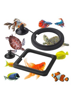 Buy Fish Feeding Ring, Fish Feeder Aquarium Fish Turtle Tank Accessories Food Feeder Circle 2 Pieces (black) in UAE