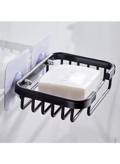 Buy Self Adhesive Wall Mounted Soap Dish Rustproof Lightweight Aluminum Alloy Free Drilling Soap Rack or Bathroom Shower and Kitchen in UAE