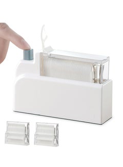 Buy Dental Floss Pick Dispenser for Home and Travel Pop up Flossers Holder White Dispenser Sealed Storage with 40 Count Professional Clean Flossers More Hygienic Dental Cleaning White in UAE