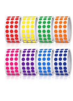 اشتري 8000 Piece Round Color Coded Label Roll, 1/4" Solid Color Sticker, Self Adhesive Label Sorting Marker Sticker, Sealing Self Adhesive Paper for Inventory Organizing, Document Sorting, 8 Colors في السعودية