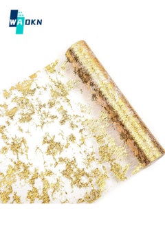 اشتري Glittering Metallic Gold Table Runners, Glitter Thin Mesh Tablecloths, Divisible Placemats, Suitable for Event Parties, Weddings, Birthday Parties Gorgeous Table Decoration في الامارات