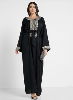 اشتري Embroidered Belted Jalabiya في السعودية