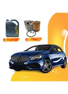 Buy A3 6 Liters 5W40 Mercedes Oil And Original Filter in UAE