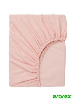 Buy Fitted sheet light pink 160x200 cm in Saudi Arabia