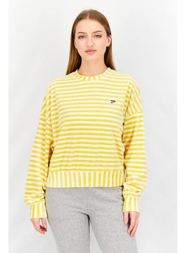 اشتري Women Relaxed Fit Long Sleeve Training Sweatshirt, Yellow/White في الامارات