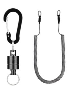 Buy Magnetic Net Release Holder Double Keychain Hook for Fly Fishing with Lanyard Carabiner Fishing Quick-release Magnetic Buckle Strong Magnetic Wire Telescopic Rope Multi-purpose Quick-Release in UAE