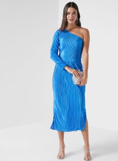 Buy One Shoulder Plisse Dress in UAE