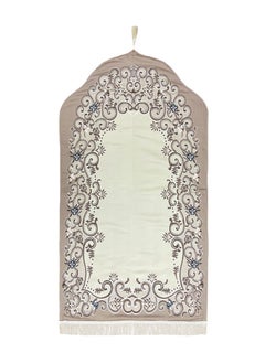 Buy Jacquard Prayer Rug Quilted And Ssewn In The Shape Of A Mihrab In An Innovative And Modern Way With A Soft Texture Like Silk And Flowery Motifs Of Delightful And Consistent Colors Size 130X70 Cm in Saudi Arabia