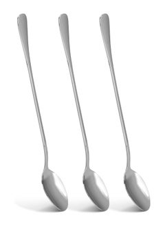 اشتري 3-Piece Latte Spoon 20cm, Long Handle Coffee Spoon, Cutlery Set Stainless Steel, Flavia Series في الامارات