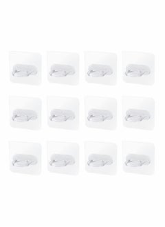 Buy Shower Gel Bottle Holder Hook, Self Adhesive Wall Mount Shampoo Rack Kitchen Wall Hook Bathroom Free Punch Hanger 12 Pieces in UAE