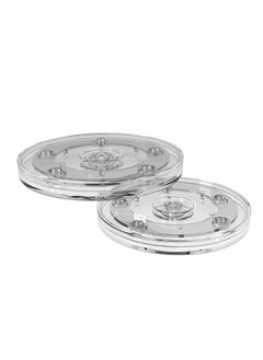 اشتري Lazy Susan Turntable Organizer for Table Kitchen Countertop Pantry Cabinet Spices Makeup TV Rotating Swivel Base Clear Acrylic Plates, 20 lb Load Capacity 2 Pack في الامارات