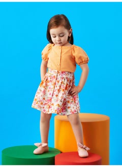 اشتري Square Collar Short Sleeve Baby Girl Shirt and Skirt 2-Pack Set في مصر
