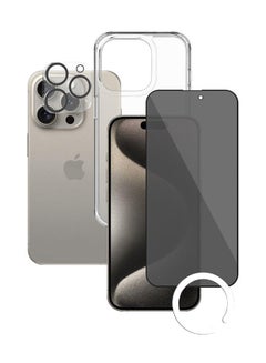 Buy 3-In-1 Pack For iPhone 15 Pro Max Case And Privacy Glass in Saudi Arabia