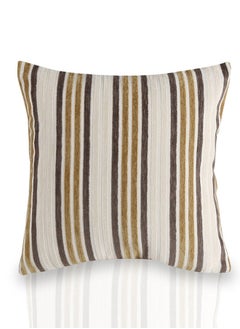 Buy Chenille Striped Cushion Cover -Purple, Polyester, 45 Xx 45 Cms, 1-Piece in UAE