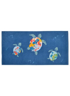 Buy Bath Towel Turtle Pattern Dark Blue 70X140 Cm in Saudi Arabia