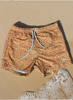 Buy Orange Camouflage Printed Polyester Waterproof Swimming Wear. in Egypt