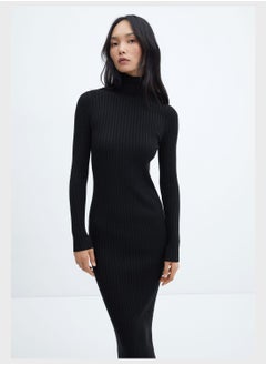 اشتري Turtle Neck Ribbed Dress في السعودية