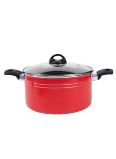 اشتري KITCHENMARK Nonstick Aluminium Casserole with Glass Lid Cooking Pot 24cm في الامارات