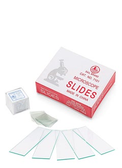 اشتري 50 Pcs Pre-Cleaned Blank Ground Edge Glass Microscope Slides and 100 pcs Pre-Cleaned Microscope Coverslips في الامارات